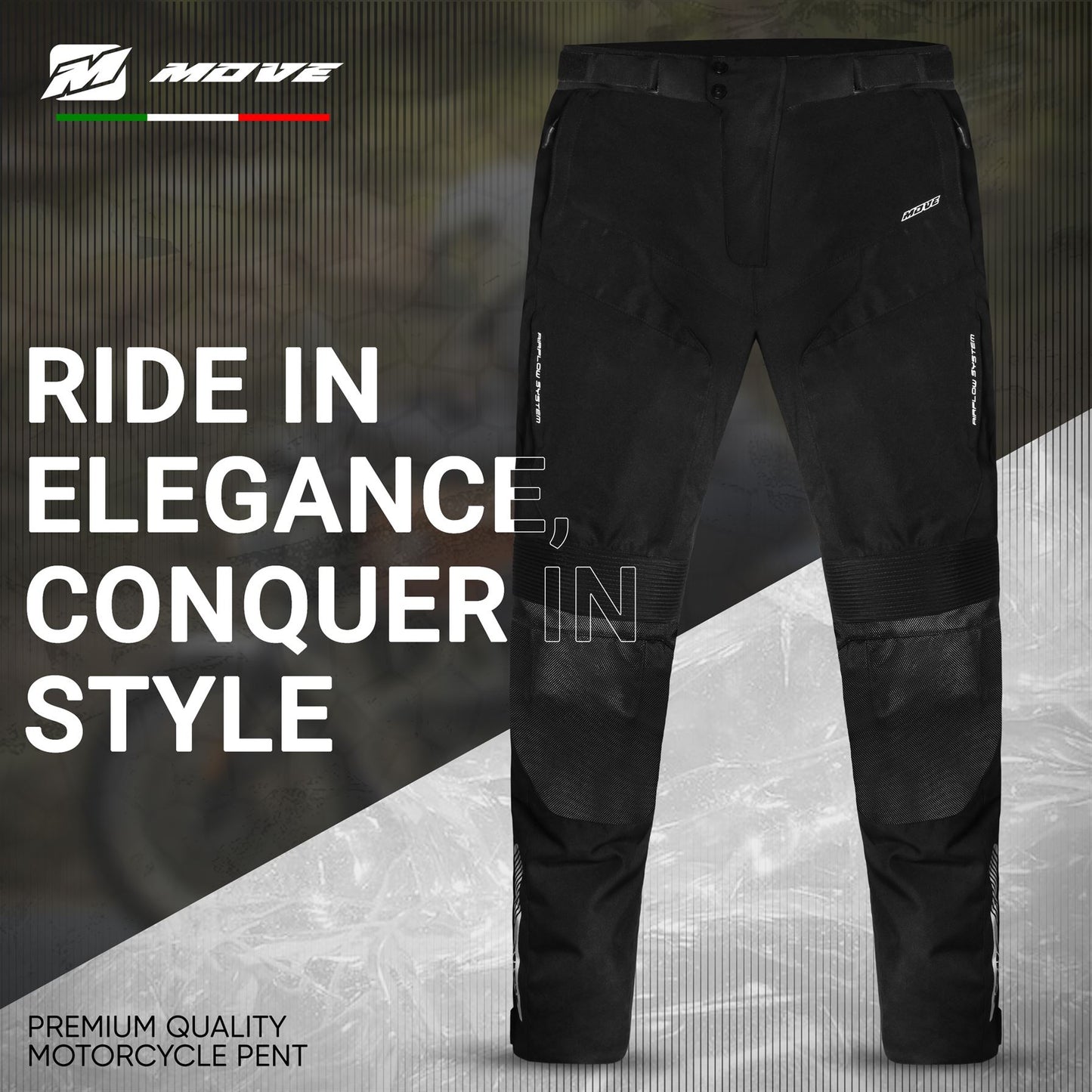 VIPER - PANTALONI MOTO TESSILI IMPERMEABILI NERO - CERTIFICATO CE AA