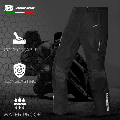 VIPER - PANTALONI MOTO TESSILI IMPERMEABILI NERO - CERTIFICATO CE AA