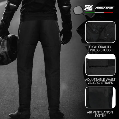 VIPER - PANTALONI MOTO TESSILI IMPERMEABILI NERO - CERTIFICATO CE AA