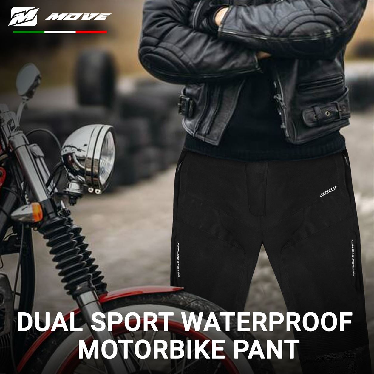 VIPER - PANTALONI MOTO TESSILI IMPERMEABILI NERO - CERTIFICATO CE AA