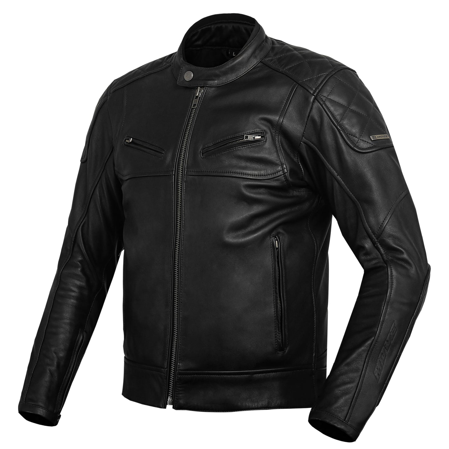 Falcon - Nero Uomo Giacca in pelle da moto cafe racer - CE AA