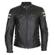 Prexport OLD STRIPES - NERO/BEIGE UOMO GIACCA IN PELLE DA MOTO CAFE RACER - CE AA