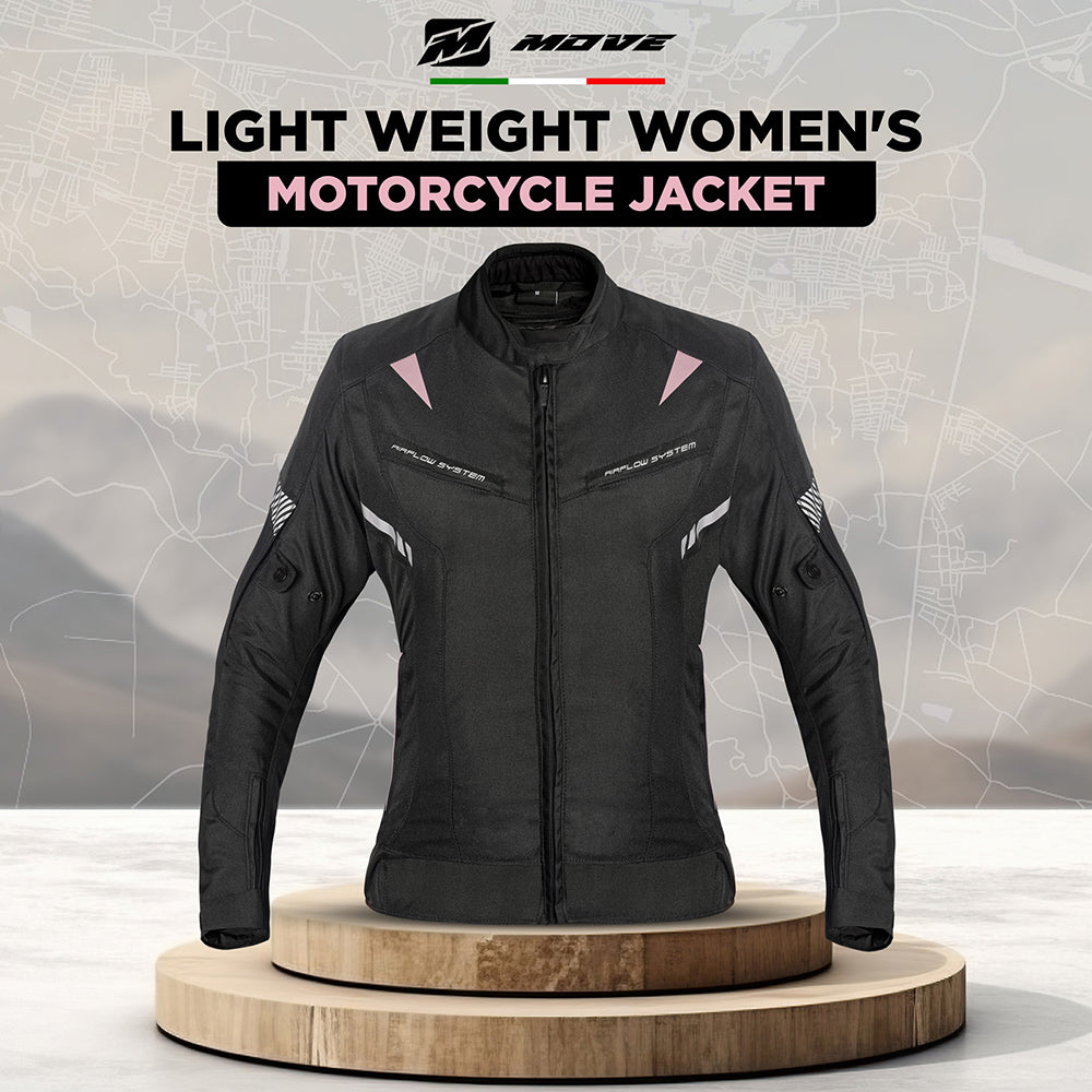 GIACCA DA MOTO IN TESSUTO PER DONNE VIPER NERO & ROSA