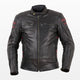 Prexport OLD STRIPES - NERO/ROSSO UOMO GIACCA IN PELLE DA MOTO CAFE RACER - CE AA